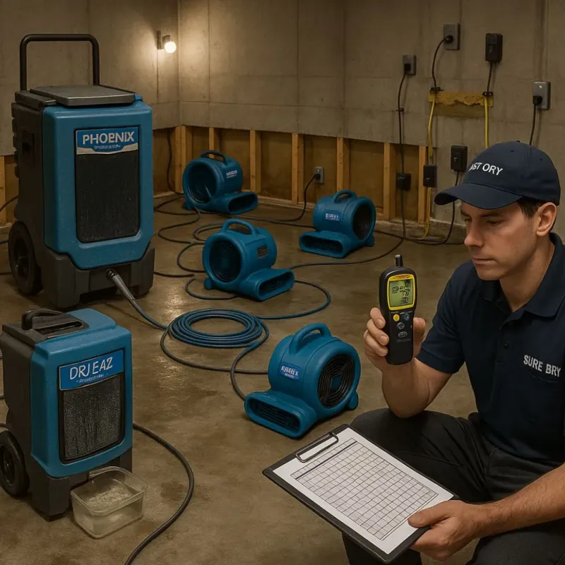 Structural Drying and Dehumidification process in Camarillo, CA
